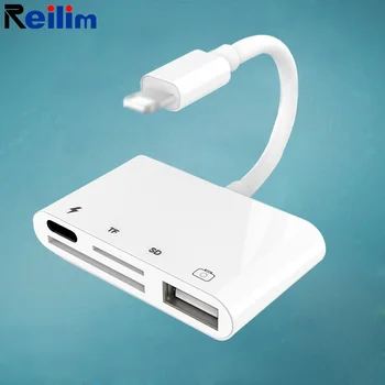 Reilim OTG USB Fotoaparat nastavek za strele z micro SD TF card reader komplet za iphone 11 12 8 ipad apple ios 14 13 pretvornik