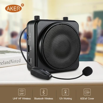 Aker MR2500W 22W Prenosni Brezžični Bluetooth 2200mA Glas Booster Ojačevalnik Zvočnik Slušalke, Mikrofon