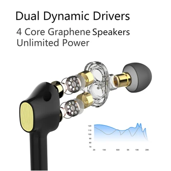 Dvojno Dinamične Voznike,Brezžične Slušalke Bluetooth 5.0 Noise Cancel Čepkov Tip-C Stereo Mikrofon Glavo telefoni Polni Primeru