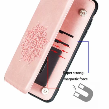 Reliefni Usnja Kritje velja Za Xiaomi Poco X3 NFC Magnetni Gumbi Telefon Kritje Za Mi PocoX3 Denarnice Stojalo Kartico Žep Primerih