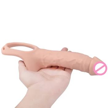 Nastavljiv Strappy Strap on Dildo Votlih Silikonski Penis Extender Res Dotik Spolnih Igrač Za Moške Brez Vibracij SHAKI Adult Sex Shop