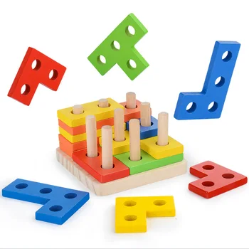 Montessori Izobraževalne Igrače Lesene Matematiko Igrače za Otroke Zgodnjega Učenja Izboljšanje Otroci Inteligence Geometrijske Oblike Ujemanja