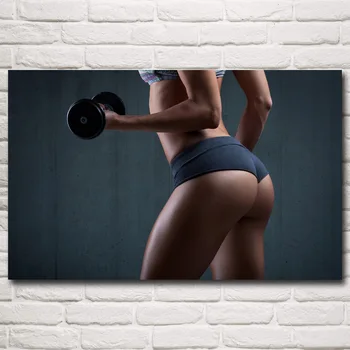 FOOCAME Fitnes Model Ženske Bodybuilding Izvajanje Športnih Umetnosti Svile Plakatov in Fotografij Telovadnici Doma Dekoracijo Slike Stensko Slikarstvo