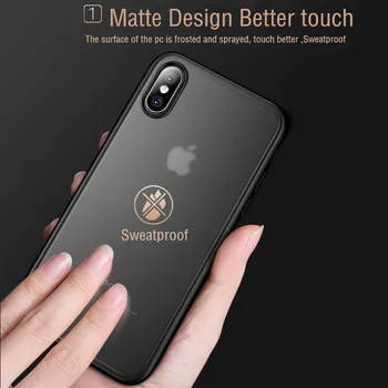 Ultra Slim Mat Prozorno Primeru Telefon za iphone Xs Max Xr X 8 7 Plus TPU Polno Kritje Anti-Znoj Anti-fingerprint Telefon Lupini