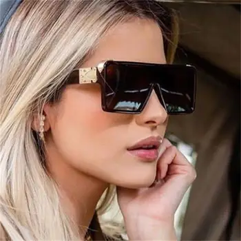 Seksi Ravno Vrh Dame sončna Očala Luksuzne blagovne Znamke Prevelik Kvadratnih sončna Očala Moških Modnih Odtenkih Za Ženske Dropshipp Očala UV400