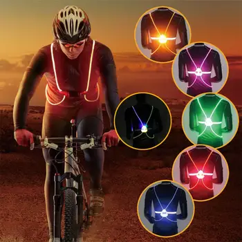 Mounchain Prostem Osvetljeni Reflektivni kolesarska led Telovnik Pasu LED Luči, prilagodljiv Varnostni Tekaški, Kolesarski Brezrokavnik