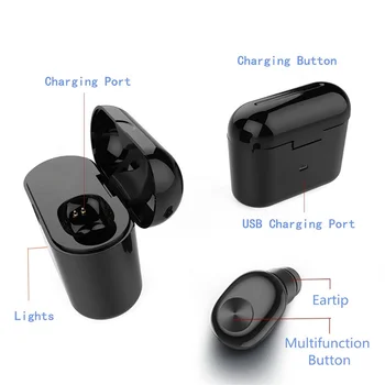 BL1 TWS Brezžična tehnologija Bluetooth Eno Uho Slušalke Športni Mini Stereo Slušalke slušalka