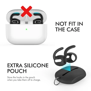 AhaStyle 3 Pari Silikonskih Čepkov, Prevleke za Apple AirPods Pro 3 Shranjevanje Kavljem Torbica + Anti-Slip Uho Nasveti za EarPods Dodatki