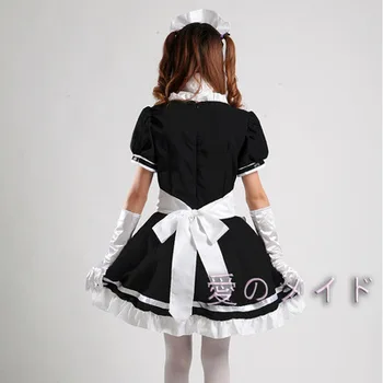Francoska Služkinja Predpasnik Obleko Sladko Gothic Lolita Obleke Anime Noša Plus Velikost Devica Uniforme Halloween Kostumi Za Ženske