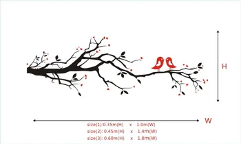 Ljubezen Ptice, Drevesa, Veje Stenske Nalepke Izmenljive Nepremočljiva vinilne Nalepke Pvc Nalepke Paredes Visoke Kakovosti Ozadje Plakat 823C