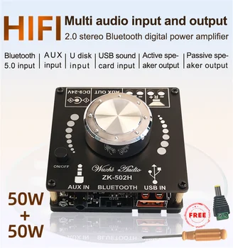 ZK-502H HI-fi Bluetooth 5.0 TPA3116D2 Digital Power Audio Ojačevalnik odbor 50WX2 Stereo OJAČEVALNIK Amplificador Domači Kino AUX USB