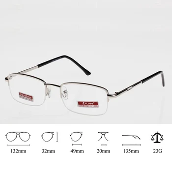 Presbyopia Očala Ultra Lahkih Kovin Pol Okvir Moda Za Moške In Ženske Branje Očala Retro Daljnovidno Očala Z Ohišjem