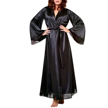 Ženske Obleke 2020 Nove Vroče Prodaje Seksi Dolgo Svile Kimono Hišna Obleke Kopel Haljo Babydoll Perilo Nightdress