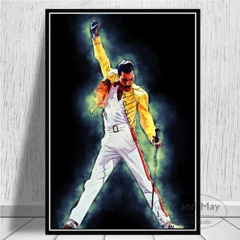 Oljna slika, Platno 2pac Tupac Razvpiti Freddie Mercury Rapper Zvezde, Poster Tiskanje Wall Art Slike Dnevni Sobi Doma Dekor