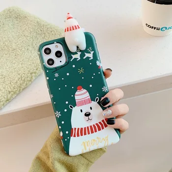 Primeren za iPhone 11 Božič mobilni telefon lupini Apple XR leži lutka imd soft shell elk snežaka, risanka