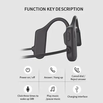 Bluetooth 5.0 Kostne Prevodnosti Slušalke IPX6 Vodotesne Slušalke Brezžične Šport Lahke Slušalke za Ušesa Kavelj