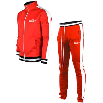 Moda za šport logotip blagovne znamke športne priložnostne obleko mozaik 2020 jeseni moške novo tek šport zadrgo jakna + hlače 2 kosov