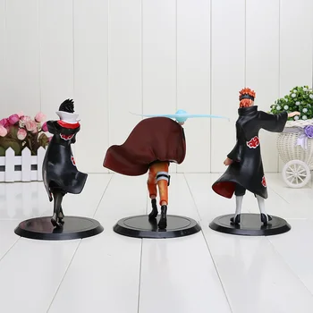 3pcs/set 17-19 cm Anime Naruto Uzumaki + Bolečine + Uchiha Sasuke PVC Akcijska Figura Model Igrače Naruto Slika