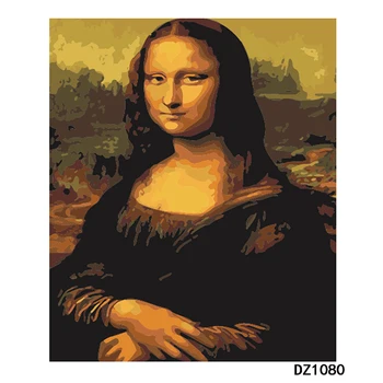 Mona Lisa slika DIY Digitalno Barvanje Z Številkami Moderne Stenske Umetnosti Platno Slikarstvo Božič Edinstveno Darilo Doma Dekor 40x50cm