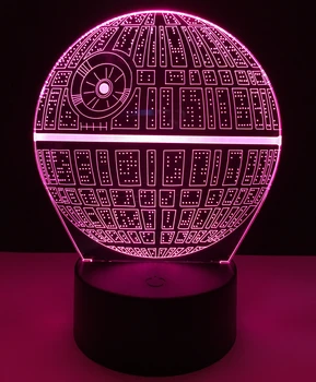 Star Wars Star Smrti 3D LED Night Light Touch Stikalo za namizne Svetilke USB 7 Barva Spalnica Dekor Pisane LED Osvetlitev za Darilo