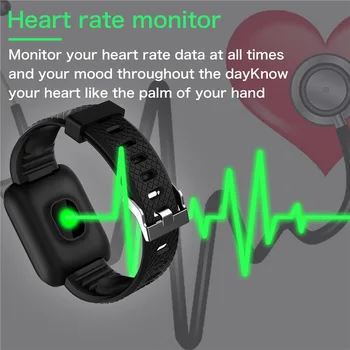 Smart Pasu, Bluetooth Smart Zapestnica Moški Ženske Nepremočljiva Fitnes Tracker Srčni utrip Smarthwatch za Android IOS D13 116Plus Band