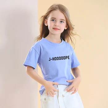 Korejski Kpop J-HOOOOOPE Pismo Natisnjeni T-shirt Bangtan Fantje Obleke Poletje Novo Bombaža, Kratek Rokav T-Shirt Dekleta Priložnostne Otroci Vrhovi