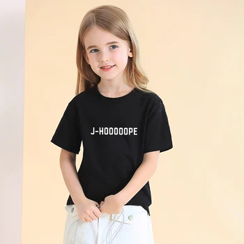 Korejski Kpop J-HOOOOOPE Pismo Natisnjeni T-shirt Bangtan Fantje Obleke Poletje Novo Bombaža, Kratek Rokav T-Shirt Dekleta Priložnostne Otroci Vrhovi