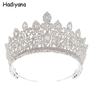 Hadiyana Moda Rastlin Kraljica Krono Za Ženske Dekle Diadem Poročni Dodatki za Lase Kubičnih Cirkonij Krono Nakit Darilo HG6093