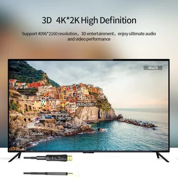 Navojni HDMI 2.0 4K fiber optic cable HDMI A do D tip D tip sam glavo pullable za HDTV projektor Set-Top Box