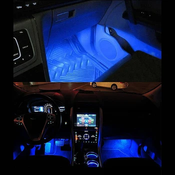 LVTUSI Avto-styling slike 4x3 LED 12V 4W Avto notranja razsvetljava Okrasni 4in1 Vzdušje Modra Svetloba Znotraj Avto Brezplačno Stopala razsvetljavo CE
