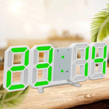 3D Ure LED Budilka Sodobnih Digitalnih Steno Dremež Velike Datum Desk-Urni Prikaz ure