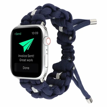 Za Apple Watch 6 SE 5 4 3 2 Modra Najlon Watch Band Šport iwatch Zapestje Traku za 38/40 mm 42/44 ročno uro Zapestnica Pasu.