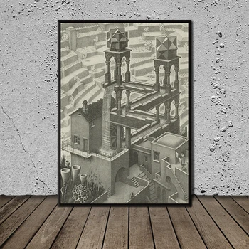 Veliko Platno Slikarstvo Mc Escher Slap Umetnosti Stenske Slike za dnevno Sobo Znanih Umetnosti Tiskanja Plakatov Brez Okvirja