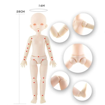 Novo 1/6 Bjd Lutka 28 cm Baby Doll Igrače 22 Premično Spojen Lutke Normalno Kožo Golih Lutka Telo DIY Brez Ličila za Dekle Igrače Darilo