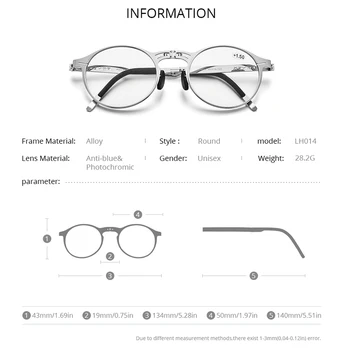 FONEX Photochromic Siva Anti Modra Blokiranje Zložljiva Obravnavi Očala Moški Ženske 2020 Daljnovidnost Brezvijačno Zložljive Očala LH014
