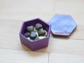 1 Nastavite Miniaturni Hrane 1:12 Srce Oblika Čokolade z Box za Blyth Lutka House Kuhinja Igrače