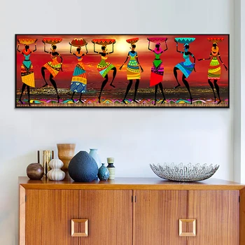 Afriške Povzetek Wall Art Ples Črna Ženska Platno Slikarstvo Klasična Umetnost Natisni Plakat Stenske Slike za Dnevna Soba Dekoracijo