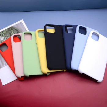 Uradni Tekoče Silikona Luksuzni Srčkan Primeru Telefon Za iPhone mini 12 11 Pro mini Max 7 8 6S Plus XR X MAX 5S SE Candy Barve Primeru