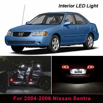 9Pcs Xenon Bel Avto Notranja LED Osvetlitev Paket Komplet Za 2004-2006 Nissan Sentra Zemljevid Dome Trunk registrske Tablice Svetlobe
