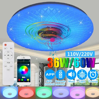 RGB Zatemniti Glasbe Stropne Luči Remote&APP Nadzor LED Stropna Lučka za bluetooth Zvočnik Doma Razsvetljave Držalo