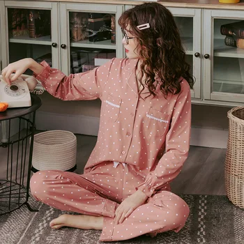 BZEL Roza Cute Pižamo Kompleti Za Ženske Modni Gospe Priložnostne Domov Nositi Bombaž Sleepwear bo Ustrezala 2PCS Pomlad Jesen Pijama Pyjama 3XL