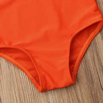 2021 Nov Baby Dekle Oranžna Ogrlicom zvezal Kopalke, Kopalke 6M-5Y Malčka Otroci Poletje Casul Trdna Plažo Bikini kopalke