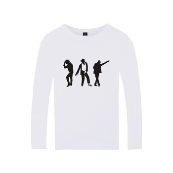 Michael Jackson Moonwalk Silhueto T shirt je Modna Športna majica s kratkimi rokavi Moški Ženske Michael Jackson Poppin Oblačila z Dolgimi Rokavi Tees
