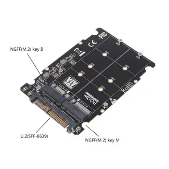 M. 2 SSD za U. 2 Adapter 2 v 1 M. 2 NVMe Tipko B/M SSD da PCI-e U. 2 SFF-8639 Adapter PCIe M2 Pretvornik Namizni Računalnik