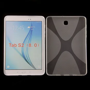 Anti-skid Mat X Line Mehko Silicij Gume TPU Gel Kožo Kritje Tablet Zaščitnik Ohišje Za Samsung Tab Galaxy S2 8.0 SM-T710 T715