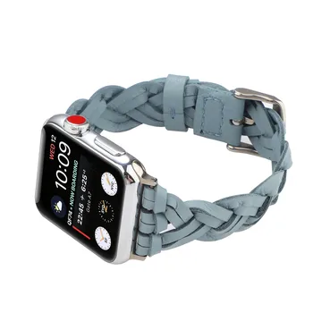 Pravega Usnja Tkanine Traku za Apple ura 5 4 band 44 mm 40 mm 42mm 38 mm iwatch 3 2 1 Ženske Ročno Zapestja Watchband