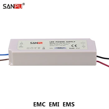 SANPU SMPS EMC EMI EMS Stikalni napajalnik 12V 100W AC-DC LED Driver Nepremočljiva IP67 Plastike (Zamenjaj MeanWell LPV-100-12)