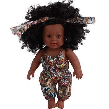 Črno Dekle Lutke African American Igrajo Mehko Rodi Otroka Realistične Lutke Veren 12 inch Baby Igrajo Lutke Zabavno, Otroci Igrače, Darila