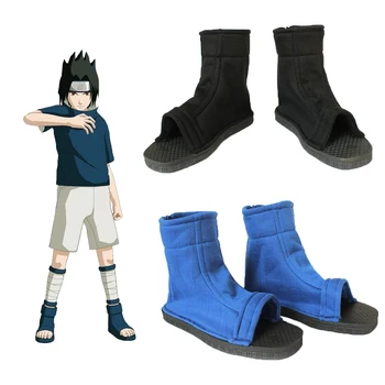 Anime Naruto Cosplay Čevlji Akatsuki Uzumaki Sasuke Škornji Moški Ženska Bombaž Halloween Kostumi Ninja Črno Modra