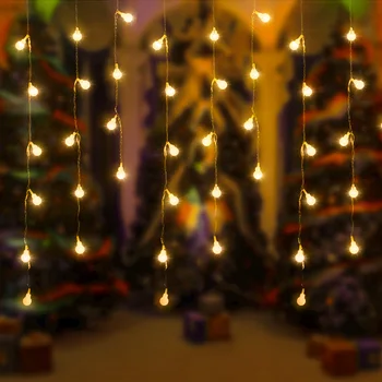 4.6 M LED Žogo Garland Luči Pravljice Niz Ledenica Zavese Božič Luči Počitnice Dekoracija Žarnice na Prostem Vrtna Ulica Poroko